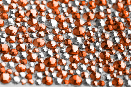 orange and silver texture with crystalsの写真素材