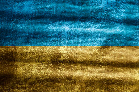 Ukrainian flag in the form of old paintingsの写真素材