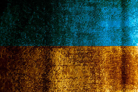 Ukrainian flag in the form of old paintingsの写真素材