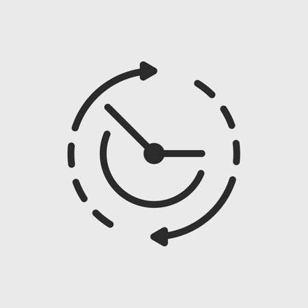 Time, clock icon isolated on white background. Timer icon. Vector illustrationのイラスト素材