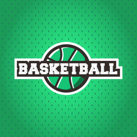 Basketball vector  design with basketball ball isolated on green background. Modern sport banner design. Vector illustrationのイラスト素材