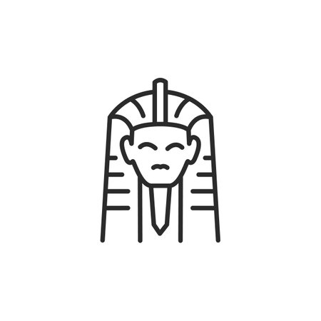 Pharaoh icon. Simple Pharaoh icon for applications, educational content, and web design. Representing ancient Egyptian royalty with a traditional headpiece. Vector illustration.のイラスト素材