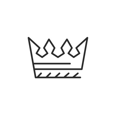 Kings crown icon. Simple vector symbol of royalty and authority, ideal for use in content related to monarchy, historical significance, or cultural heritage. Vector illustrationのイラスト素材
