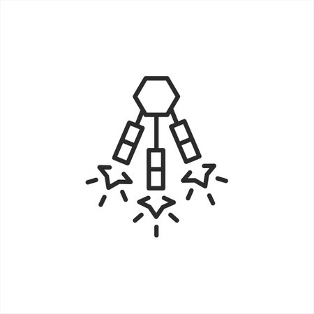 Aerial Firework Explosion icon. This vector illustration captures the dynamic and spectacular burst of an aerial firework, commonly seen in festive celebrations like New Year. Vector illustrationのイラスト素材