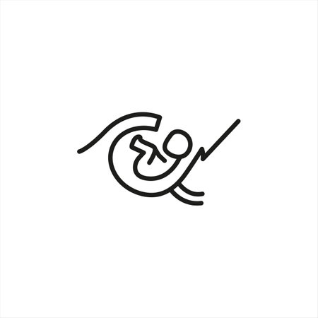 Caesarean section icon. Simplified representation of a cesarean delivery, illustrating a surgical procedure to deliver a baby. Key symbol for medical education, prenatal care. Vector illustrationのイラスト素材