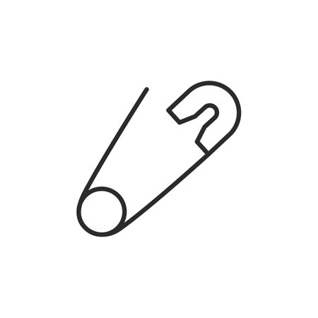 Safety Pin icon. Simple Safety Pin icon for fashion, textile, and craft-themed social media, app, and web design. Vector illustrationのイラスト素材