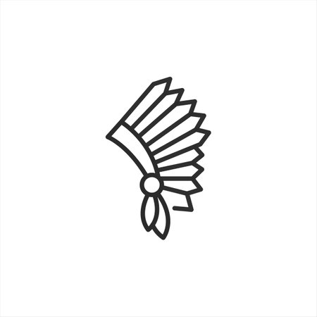 Native American Headdress icon. Representation of a Native American headdress, a cultural emblem of the indigenous peoples of North America. Suitable for historical materials. Vector illustrationのイラスト素材