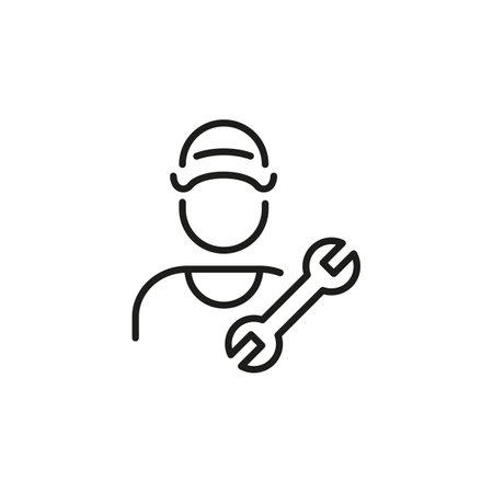 Mechanic icon. Simple mechanic icon for social media, app, and web design. Vector illustration.のイラスト素材
