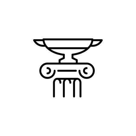 Ionic column icon. Simple Ionic column icon for architecture, social media, app, and web design. Vector illustration.のイラスト素材