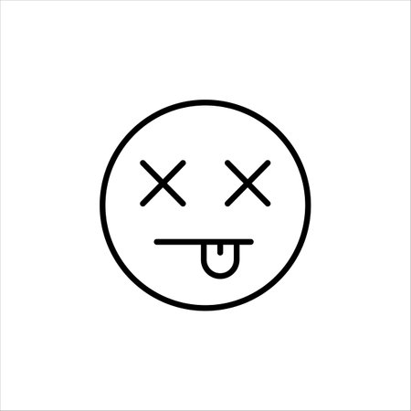 Dead Face emoji icon. Simple Dead Face emoji for social media, messaging apps, and web design. Vector illustrationのイラスト素材