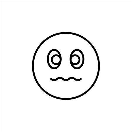 Worried Face emoji icon. Simple Worried Face emoji for social media, messaging apps, and web design. Vector illustrationのイラスト素材