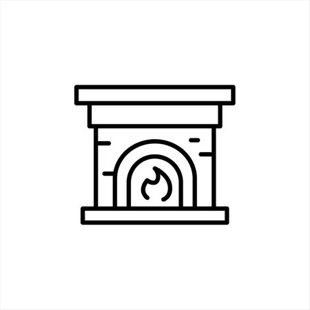 Fireplace icon. Simple fireplace icon for social media, app, and web design. Vector illustrationのイラスト素材