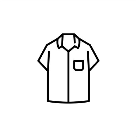 Button-up shirt icon. Simple button-up shirt icon for fashion, clothing design, e-commerce, and branding. Vector illustrationのイラスト素材