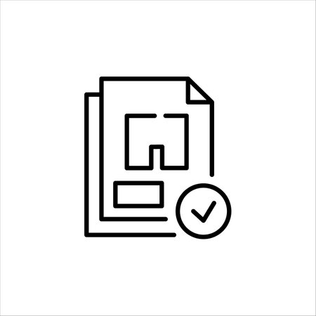 Approved blueprint icon. Simple approved blueprint icon for social media, app, and web design. Vector illustrationのイラスト素材