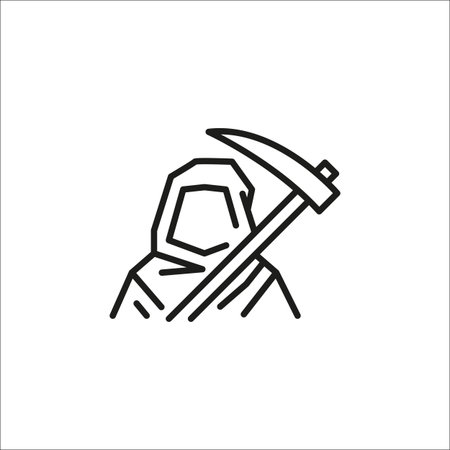 Grim Reaper icon. Simple Halloween-themed Grim Reaper with a scythe, ideal for social media, app, and web design. Vector illustrationのイラスト素材