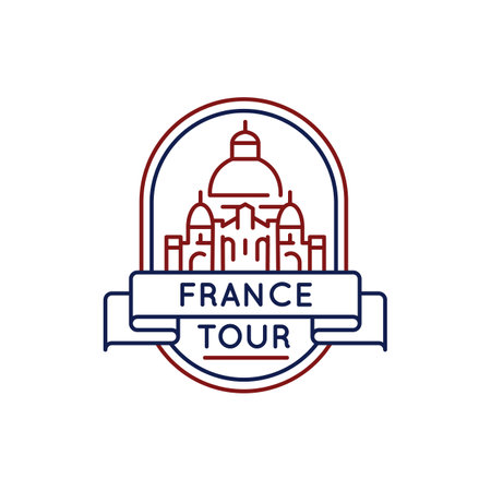 Simple Logo with Sacre-Coeur Basilica France tour icon. Simple Logo with Sacre-Coeur Basilica icon for social media, app, and web design. Vector illustration. Vector illustrationのイラスト素材