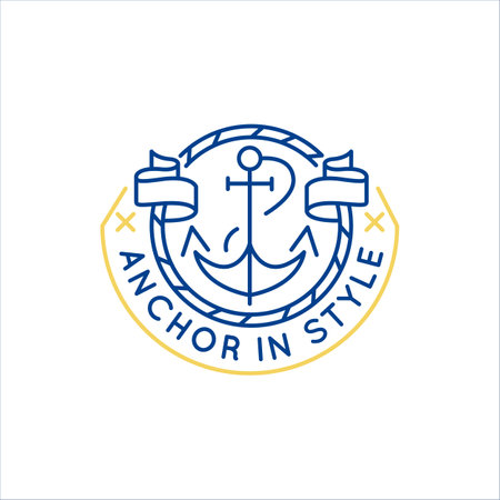 Simple Logo with Anchor icon. Simple Logo with an anchor wrapped with a ribbon. Ideal for branding...