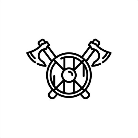 Crossed medieval spears icon. Simple depiction of traditional weaponry used by knights and soldiers in historical battles. A symbol often associated with medieval heritage. Vector illustrationのイラスト素材