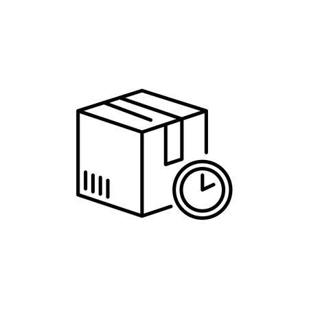 Delivery box icon. Simple delivery box icon for social media, app and web design. Vector illustration.のイラスト素材