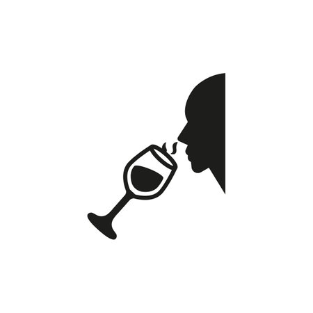 Wine tasting icon. Simple wine tasting icon for social media, app and web design. Vector illustration.のイラスト素材