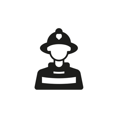 Firefighter icon. Simple firefighter icon for social media, app and web design. Vector illustration.のイラスト素材