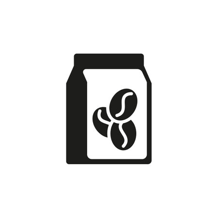 Coffee bag icon. Simple coffee bag icon for social media, app and web design. Vector illustration.のイラスト素材