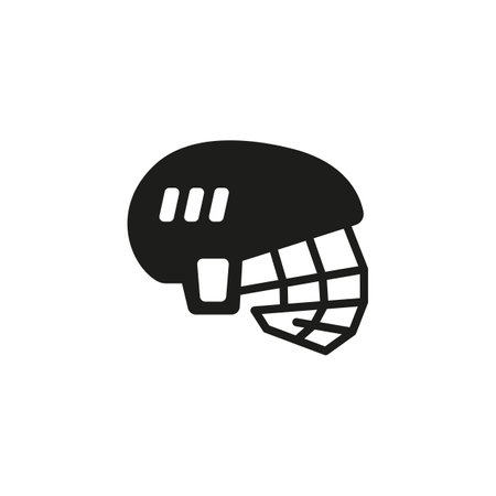 Hockey helmet icon. Simple hockey helmet icon for social media, app and web design. Vector illustration.のイラスト素材