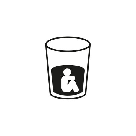 Alcohol Addiction icon. Simple alcohol addiction icon for social media, app and web design. Vector illustration.のイラスト素材