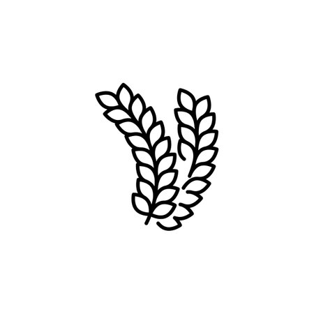Barley icon. Simple barley stalks icon for social media, app and web design. Vector illustration.のイラスト素材