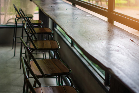 bar counter and chair in the coffee shop.の写真素材