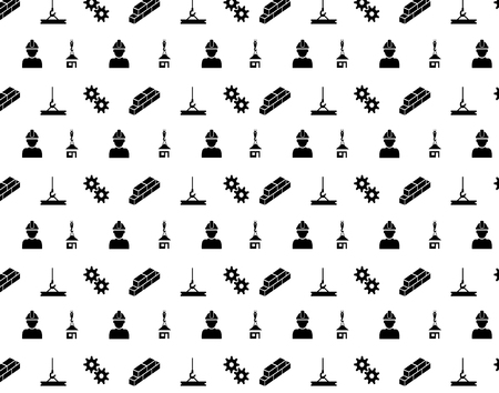 Constructing And Building Icons Seamless Patternのイラスト素材