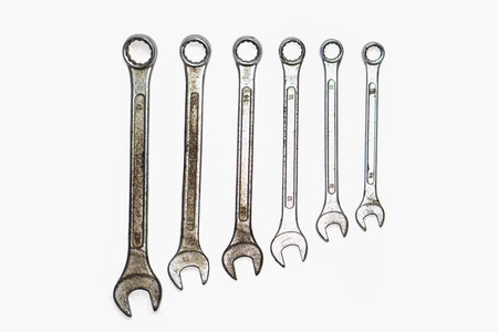 wrenches, spanners on white background