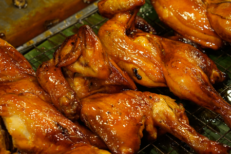 Grilled chicken in thailandの写真素材