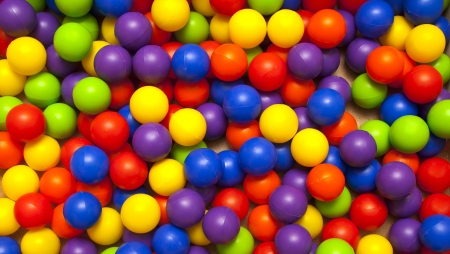 background, colorful plastic balls on children's playground の写真素材