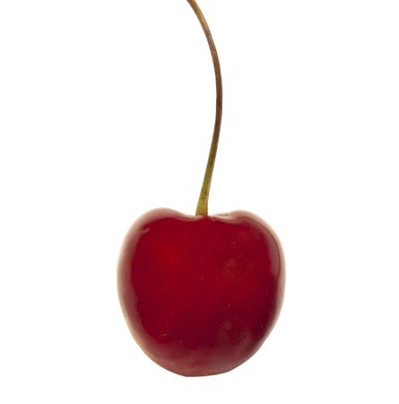 sweet red cherry isolated on the white background の写真素材