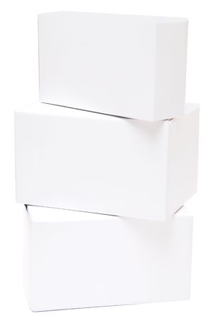 empty boxes cardboard isolated on white background の写真素材