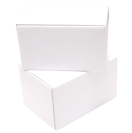 empty boxes cardboard isolated on white background の写真素材