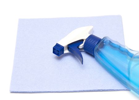 dark blue rag for cleaning of premises on white backgroundの写真素材