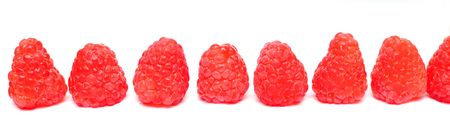 fresh raspberry isolated on white background の写真素材