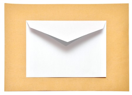 two empty envelope isolated on the white background の写真素材
