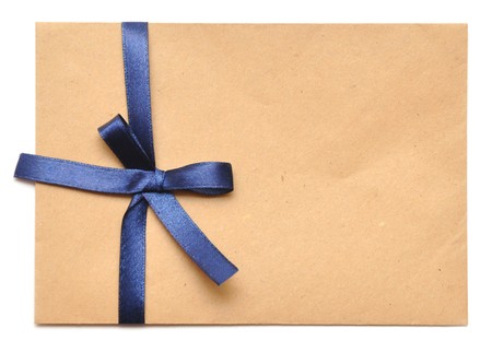 envelope with white background for christmas cardsの写真素材