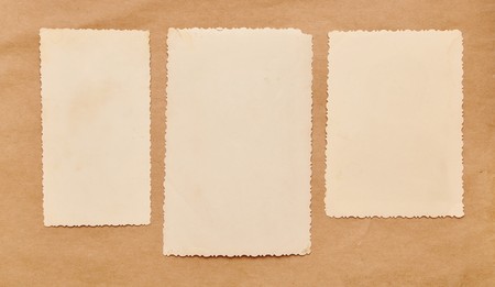 vintage blank photo frame on brown backgroundの写真素材