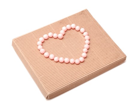 beautiful sweet candies in heart shape on box gift  の写真素材