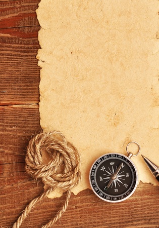 compass and rope on grunge backgroundの写真素材