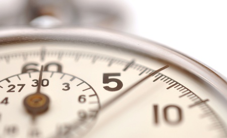 Detail of stopwatch on whiteの写真素材