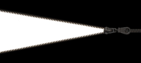 zipper lock for clothes black iron on a white background 