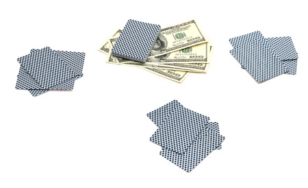 poker cards isolated on white のeditorial素材