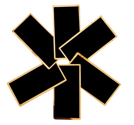 Old photo paper on whiteの写真素材