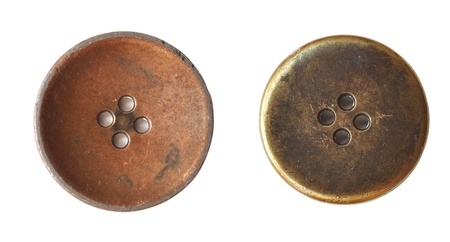 Old button isolated on white 