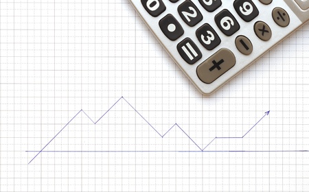 calculator and the working paper の写真素材